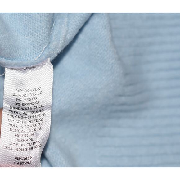 CASLON Mock Neck Pullover Long Sleeve Turtleneck Sweater Size M Baby Blue - Picture 7 of 7